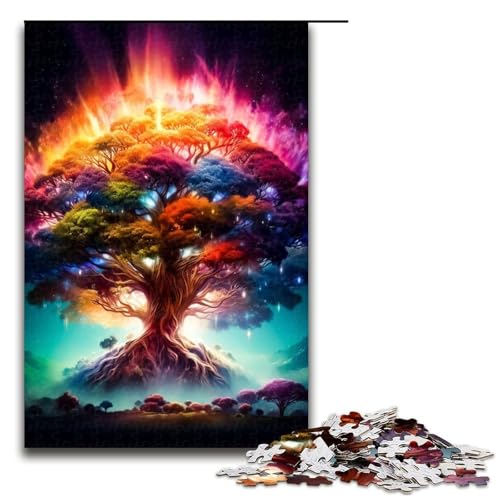 Puzzle für Erwachsene 1000 Teile kosmischer Lebensbaum Holzpuzzle für Erwachsene Familienspiele Weihnachts- und Geburtstagsgeschenke 1000 Teile (75 x 50 cm) von mowenbingpeng