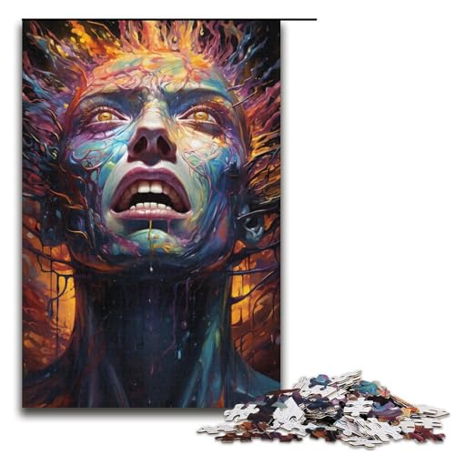 Puzzle für Erwachsene 1000 Teile kosmisches Monster Holzpuzzle für Kinder Lernspiel 1000 Teile (38 x 26 cm) von mowenbingpeng