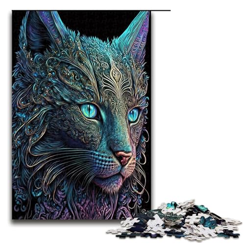 Puzzle für Erwachsene 1000 Teile leuchtender Luchs Puzzle Spiele Spielzeug Geschenk geeignet für die Schreibtischdekoration 1000 Teile (75 x 50 cm) von mowenbingpeng