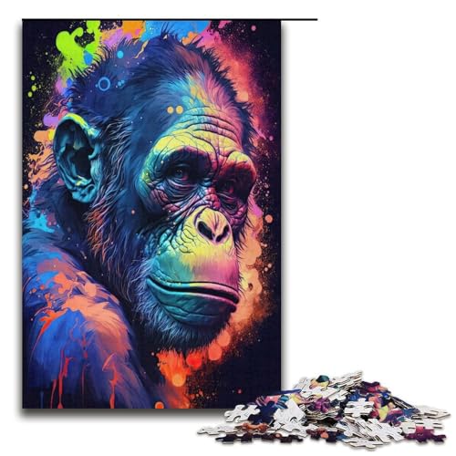 Puzzle für Erwachsene 1000 Teile magisches Gorilla Puzzle für Erwachsene Holzpuzzle Familienspiele Weihnachts und Geburtstagsgeschenke 1000 Teile (38 x 26 cm) von mowenbingpeng