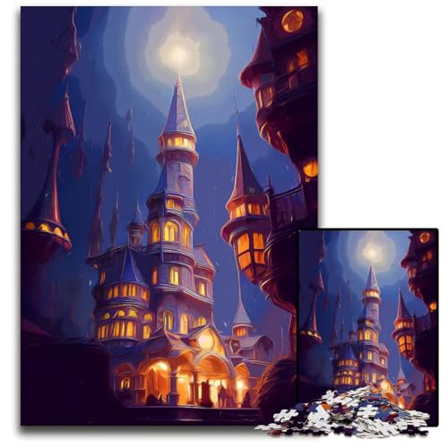 Puzzle für Erwachsene 1000 Teile magisches Schloss unmögliche Puzzles für Erwachsene pädagogisches Denkspiel künstlerische HeimbüroDekoration ab 14 Jahren 1000 Teile (38 x 26 cm) von mowenbingpeng