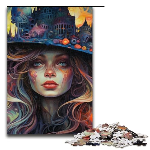 Puzzle für Erwachsene 1000 Teile psychedelische Hexe Geburtstagsgeschenk für Teenager ab 14 Jahren 1000 Teile (75 x 50 cm) von mowenbingpeng