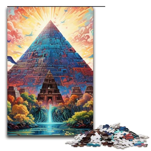 Puzzle für Erwachsene 1000 Teile psychedelische indische Pyramide Puzzlespiel lustiges Spielzeug 1000 Teile (75 x 50 cm) von mowenbingpeng