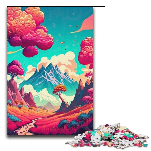 Puzzle für Erwachsene 1000 Teile psychedelisches Familien-Papierpuzzle Lernspiel Herausforderungsspielzeug 1000 Teile (38 x 26 cm) von mowenbingpeng