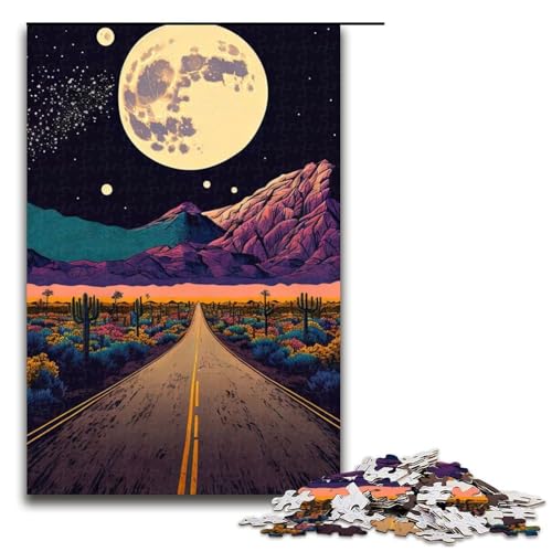 Puzzle für Erwachsene 1000 Teile psychedelisches Holzpuzzle für Kinder Lernspiel 1000 Teile (75 x 50 cm) von mowenbingpeng