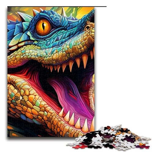 Puzzle für Erwachsene 1000 Teile psychedelisches Nilkrokodil-Puzzle Lernspiele für Zuhause DIY-Spielzeug tolles Geschenk für Spiele 1000 Teile (75 x 50 cm) von mowenbingpeng