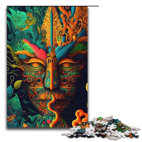 Puzzle für Erwachsene 1000 Teile psychedelisches Papierpuzzle für Kinder Lernspiel 1000 Teile (38 x 26 cm) von mowenbingpeng