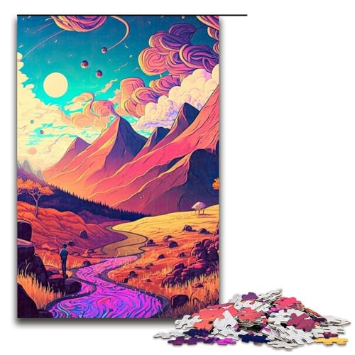 Puzzle für Erwachsene 1000 Teile psychedelisches Puzzle Geburtstagsgeschenk für Teenager ab 14 Jahren 1000 Teile (75 x 50 cm) von mowenbingpeng