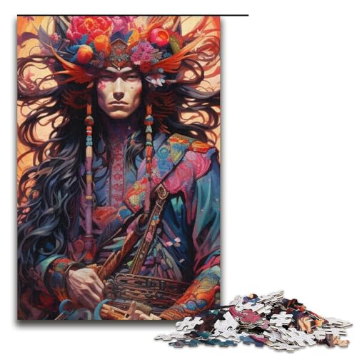 Puzzle für Erwachsene 1000 Teile psychedelisches Samurai-Puzzle Papierpuzzle Lernspiel Herausforderungsspielzeug 1000 Teile (38 x 26 cm) von mowenbingpeng
