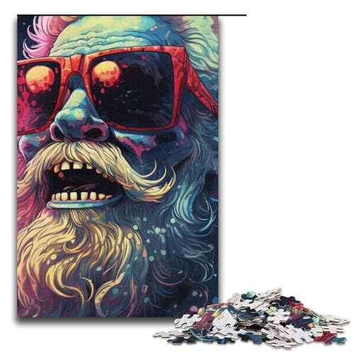 Puzzle für Erwachsene 1000 Teile psychedelisches Weihnachtsmann-Skelett Puzzle Spiele Spielzeug Geschenk geeignet für die Schreibtischdekoration 1000 Teile (38 x 26 cm) von mowenbingpeng