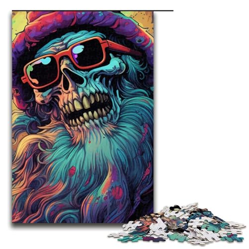 Puzzle für Erwachsene 1000 Teile psychedelisches Weihnachtsmann-Skelett Puzzle Spiele Spielzeug Geschenk geeignet für die Schreibtischdekoration 1000 Teile (75 x 50 cm) von mowenbingpeng