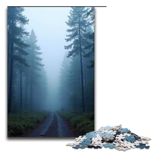 Puzzle für Erwachsene 1000 Teile rauchbedeckter kalter Wald Mustermontage hilft dem Gehirn süchtig machendes Spielzeug zur Förderung der Geduld 1000 Teile (75 x 50 cm) von mowenbingpeng