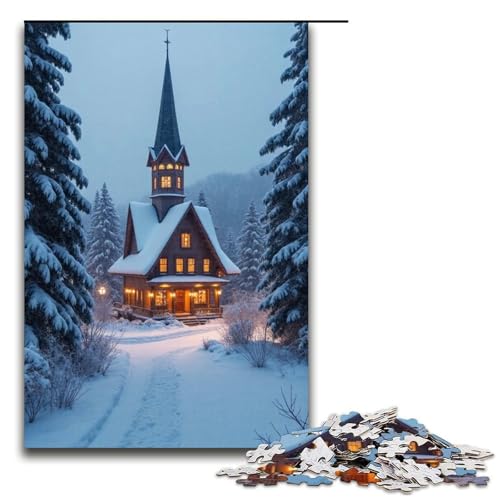 Puzzle für Erwachsene 1000 Teile starker Schneefall () Familien-Holzpuzzle Lernspiel Herausforderungsspielzeug 1000 Teile (75 x 50 cm) von mowenbingpeng