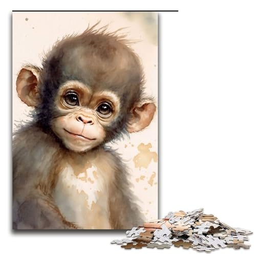 Puzzle für Erwachsene 1000 Teile süßes Affenbaby Malpuzzle Lernspiele für Zuhause DIY-Spielzeug tolles Geschenk für Spiele 1000 Teile (75 x 50 cm) von mowenbingpeng