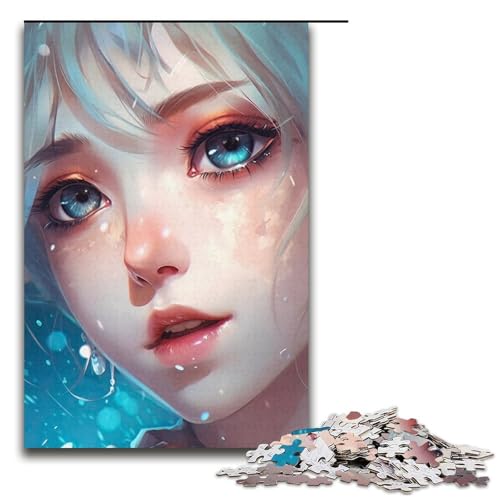Puzzle für Erwachsene 1000 Teile süßes Blondes Anime-Mädchen Heimdekoration Puzzle-Spielzeug Geschenk für die ganze Familie 1000 Teile (38 x 26 cm) von mowenbingpeng