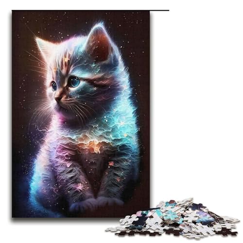 Puzzle für Erwachsene 1000 Teile süßes Nebelkätzchen Puzzle Spiele Spielzeug Geschenk geeignet als Schreibtischdekoration 1000 Teile (38 x 26 cm) von mowenbingpeng