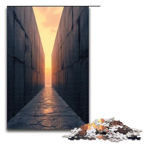 Puzzle für Erwachsene 1000 Teile symmetrische Rillen Holzpuzzle für Kinder Lernspiel 1000 Teile (75 x 50 cm) von mowenbingpeng