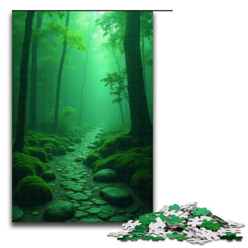 Puzzle für Erwachsene 1000 Teile tiefer Waldweg Holzpuzzle 1000 Teile (75 x 50 cm) von mowenbingpeng