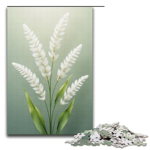 Puzzle für Erwachsene 1000 Teile weiße Schilfblumen Puzzle Lernspiele für Zuhause DIY-Spielzeug tolles Geschenk für Spiele 1000 Teile (38 x 26 cm) von mowenbingpeng