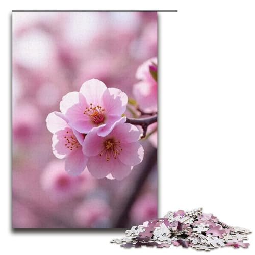 Puzzle für Erwachsene 1000 Teile wunderschöne Kirschblüten Puzzle Lernspiele für Zuhause DIY-Spielzeug tolles Geschenk für Spiele 1000 Teile (38 x 26 cm) von mowenbingpeng