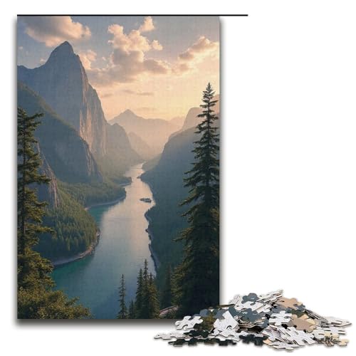 Puzzle für Erwachsene 1000 Teile wunderschöne Landschaft Holzpuzzle Lernspiel Herausforderungsspielzeug 1000 Teile (38 x 26 cm) von mowenbingpeng
