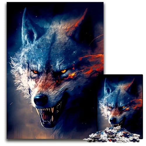 Puzzle für Erwachsene 1000 Wolfspuzzles für Erwachsene ideal für Teenager und Sammler Reisegeschenk Familienaktivität 1000 Teile (75 x 50 cm) von mowenbingpeng