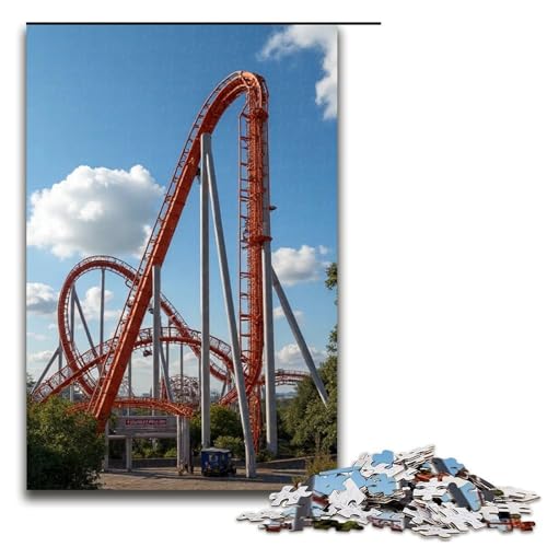 Puzzle für Erwachsene Achterbahn-Puzzle 1000 Teile Holzpuzzle für Kinder ab 12 Jahren anspruchsvolles Spiel 1000 Teile (75 x 50 cm) von mowenbingpeng