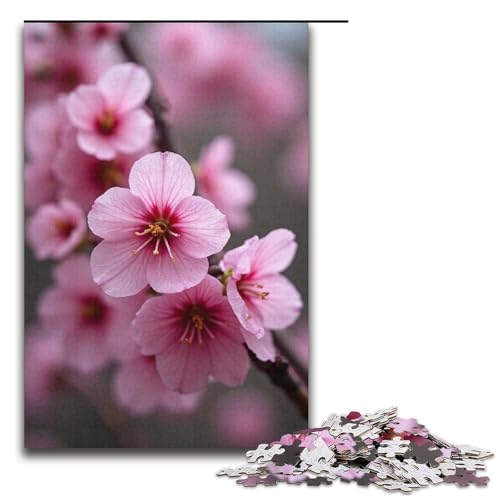Puzzle für Erwachsene Aprikosenblüte 1000-teiliges Holzpuzzle für Erwachsene und Kinder ab 12 Jahren 1000 Teile (38 x 26 cm) von mowenbingpeng