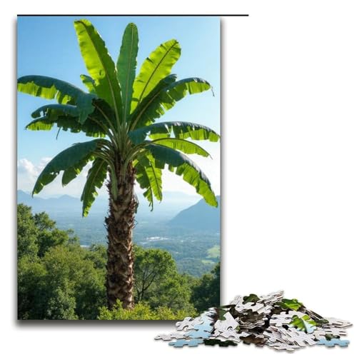 Puzzle für Erwachsene Bananenbaum 1000-teiliges Holzpuzzle für Familienspiele 1000 Teile (75 x 50 cm) von mowenbingpeng