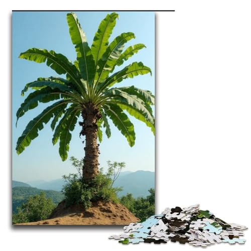 Puzzle für Erwachsene Bananenbaum 1000-teiliges Holzpuzzle für Familienspiele 1000 Teile (75 x 50 cm) von mowenbingpeng