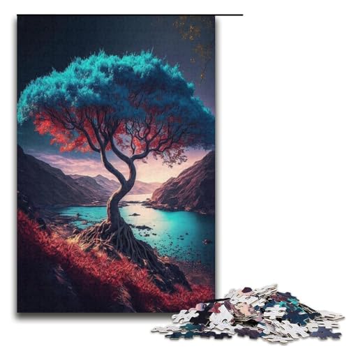 Puzzle für Erwachsene Baum des Lebens 1000 teiliges Holzpuzzle für Erwachsene und Kinder ab 12 Jahren 1000 Teile (38 x 26 cm) von mowenbingpeng