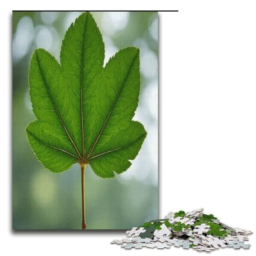 Puzzle für Erwachsene Bergahornblätter 1000 Teile Holzpuzzle für Kinder ab 12 Jahren anspruchsvolles Spiel 1000 Teile (38 x 26 cm) von mowenbingpeng