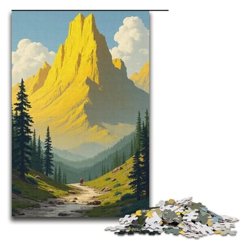Puzzle für Erwachsene Bergsteigen 1000 Teile Holzpuzzle für Erwachsene und Kinder ab 12 Jahren 1000 Teile (38 x 26 cm) von mowenbingpeng