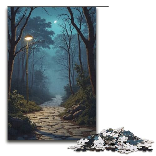 Puzzle für Erwachsene Bluestone Lane 1000-teiliges Holzpuzzle für Kinder ab 12 Jahren Heimdekoration 1000 Teile (38 x 26 cm) von mowenbingpeng