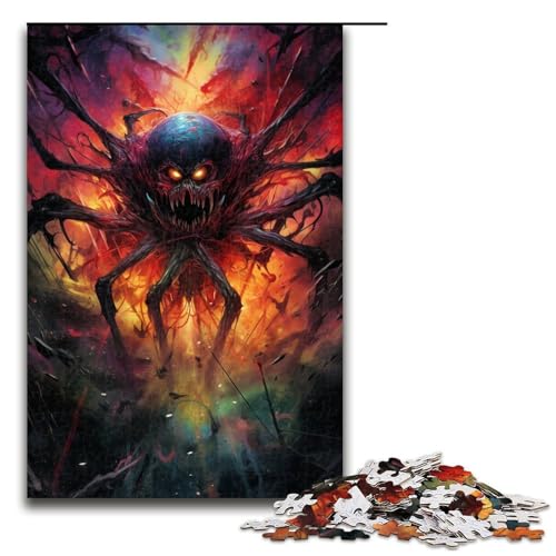 Puzzle für Erwachsene Bunte Spinne 1000 Teile Holzpuzzle für Erwachsene und Kinder ab 12 Jahren Lernspielzeug 1000 Teile (75 x 50 cm) von mowenbingpeng