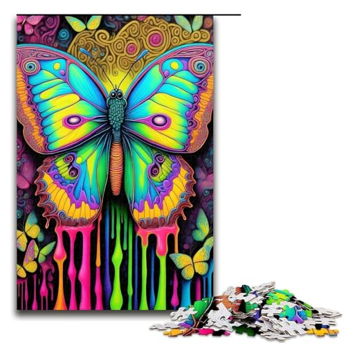 Puzzle für Erwachsene Bunte Tiere 1000-teiliges Holzpuzzle für Kinder ab 12 Jahren Lernspielzeug 1000 Teile (75 x 50 cm) von mowenbingpeng