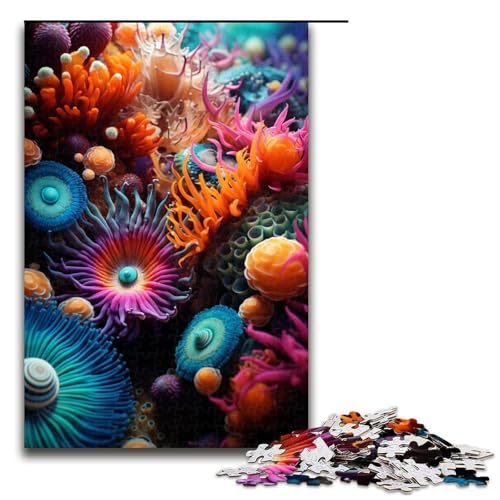 Puzzle für Erwachsene Bunte Unterwasserpflanzen 1000-teiliges Holzpuzzle für Erwachsene und Kinder ab 12 Jahren 1000 Teile (75 x 50 cm) von mowenbingpeng
