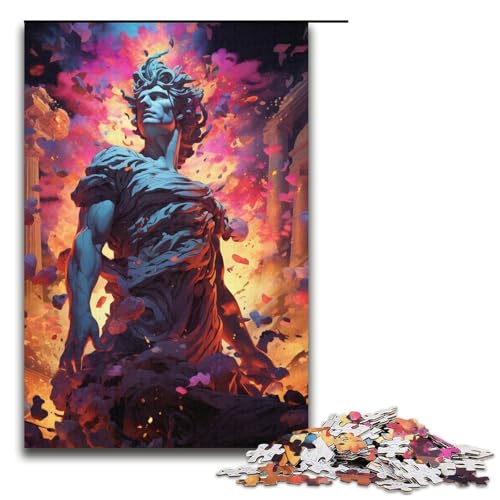 Puzzle für Erwachsene Bunte psychedelische Statue 1000 Teile Holzpuzzle für Erwachsene und Kinder ab 12 Jahren Lernspielzeug 1000 Teile (38 x 26 cm) von mowenbingpeng