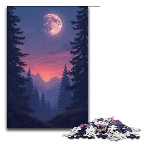 Puzzle für Erwachsene Dämmerung am Morgen 1000 Teile Holzpuzzle für Erwachsene und Kinder ab 12 Jahren 1000 Teile (38 x 26 cm) von mowenbingpeng