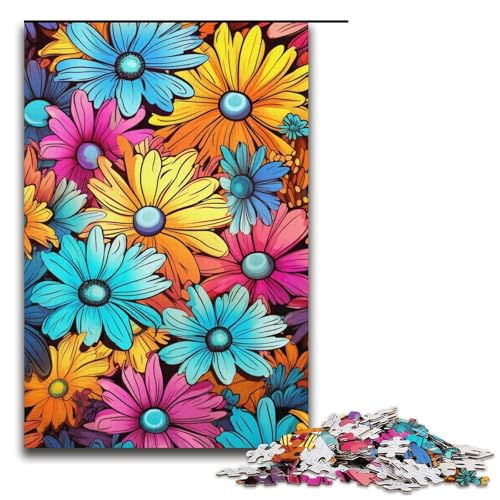 Puzzle für Erwachsene Daisy_Colorful 1000 Teile Puzzle Holzpuzzle für Erwachsene und Kinder ab 12 Jahren 1000 PCS (38x26cm) von mowenbingpeng