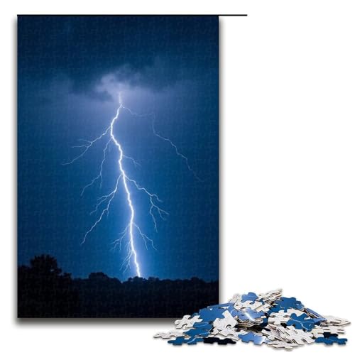 Puzzle für Erwachsene Donner und Blitz 1000 Teile Holzpuzzle für Erwachsene und Kinder ab 12 Jahren 1000 Teile (75 x 50 cm) von mowenbingpeng