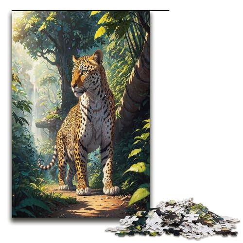 Puzzle für Erwachsene Dschungel Raubtier 1000 teiliges Holzpuzzle für Familienspiele 1000 Teile (38 x 26 cm) von mowenbingpeng