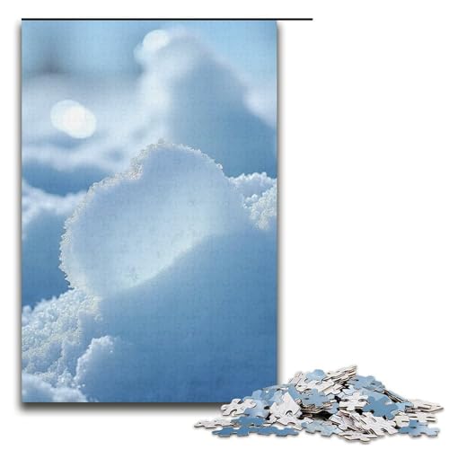Puzzle für Erwachsene EIS und Schnee 1000 Teile Holzpuzzle für Erwachsene und Kinder ab 12 Jahren 1000 Teile (38 x 26 cm) von mowenbingpeng