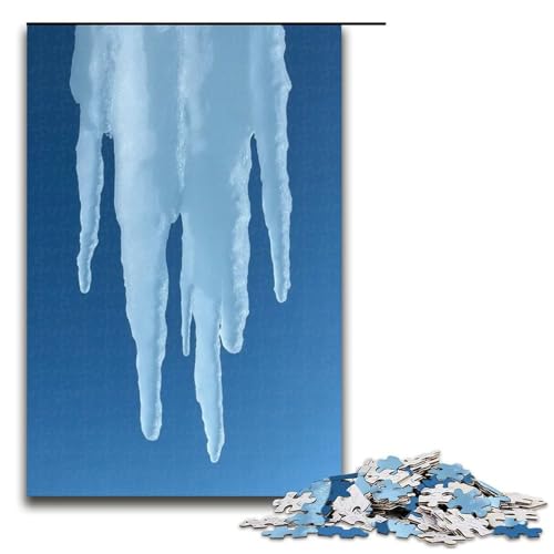 Puzzle für Erwachsene Eiszapfen zum Aufhängen 1000 Teile Holzpuzzle für Erwachsene und Kinder ab 12 Jahren Lernspielzeug 1000 Teile (75 x 50 cm) von mowenbingpeng
