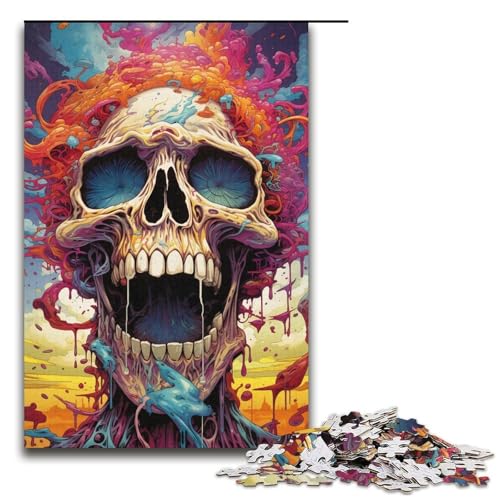 Puzzle für Erwachsene Fantasie bunter Dämon 1000 Teile Holzpuzzle für Erwachsene und Kinder ab 12 Jahren Lernspielzeug 1000 Teile (38 x 26 cm) von mowenbingpeng
