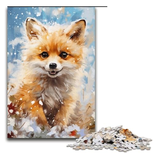Puzzle für Erwachsene Fantasie bunter Kleiner Fuchs 1000 Teile Holzpuzzle für Kinder ab 12 Jahren Heimdekoration 1000 Teile (38 x 26 cm) von mowenbingpeng