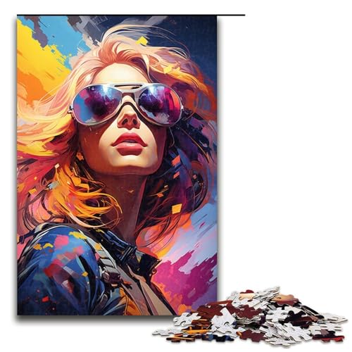 Puzzle für Erwachsene Fantasie schönes Modemädchen 1000-teiliges Holzpuzzle für Kinder ab 12 Jahren Lernspielzeug 1000 Teile (75 x 50 cm) von mowenbingpeng