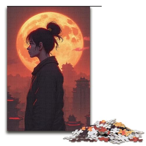 Puzzle für Erwachsene Fantasy Lights 1000 Teile Holzpuzzle für Erwachsene und Kinder ab 12 Jahren 1000 Teile (38 x 26 cm) von mowenbingpeng
