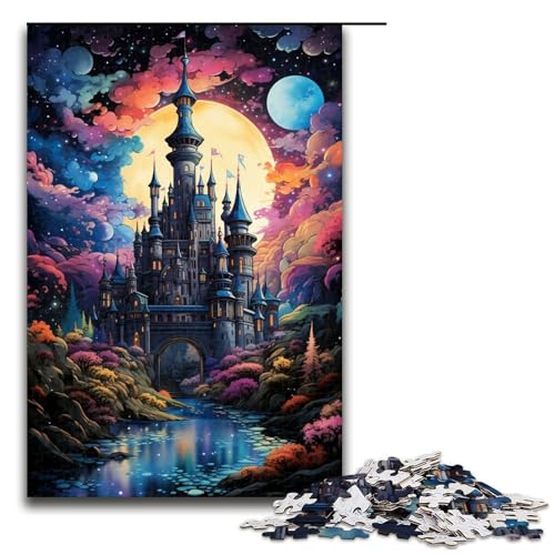 Puzzle für Erwachsene Fantasy-Schloss 1000-teiliges Holzpuzzle für Kinder ab 12 Jahren Lernspielzeug 1000 Teile (75 x 50 cm) von mowenbingpeng