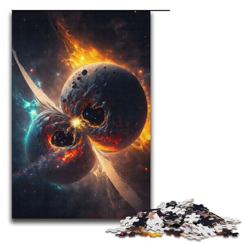 Puzzle für Erwachsene Farben des Weltraumplaneten 1000-teiliges Papierpuzzle für Familienspiele 1000 Teile (38 x 26 cm) von mowenbingpeng